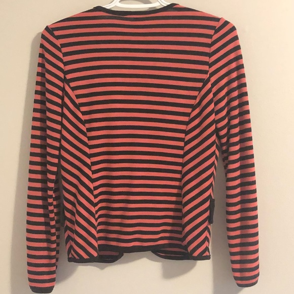 Ginger G salmon and black striped 1 button blazer - Picture 4 of 9